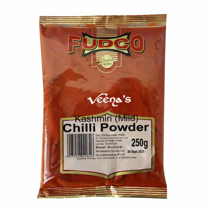 Buy Fudco Kashmiri (Mild) Chilli Powder 250g at Veenas.com - Online Indian Grocery Store UK