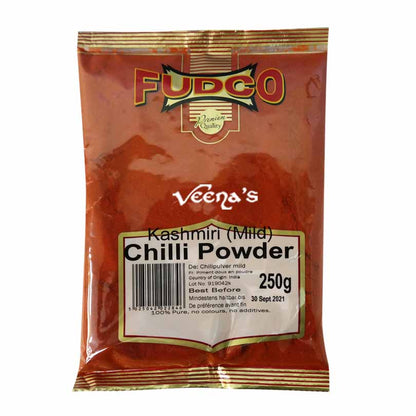 Buy Fudco Kashmiri (Mild) Chilli Powder 250g at Veenas.com - Online Indian Grocery Store UK