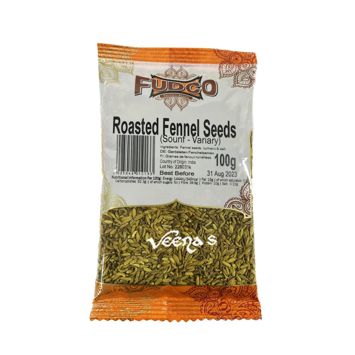 Buy Fudco Roasted Fennel Seeds 100g at Veenas.com - Online Indian Grocery Store UK
