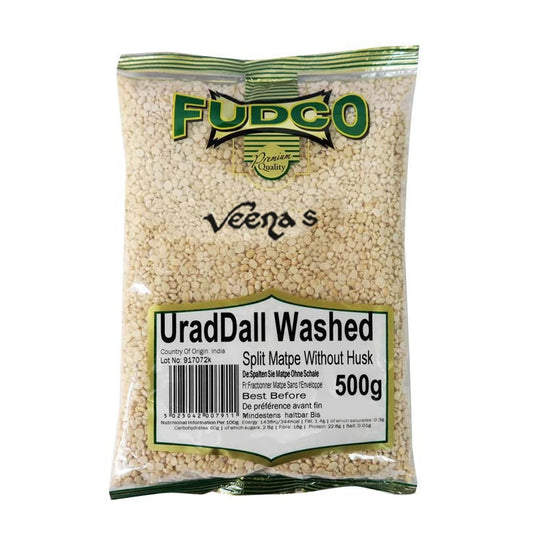 Buy Fudco Urad Dall Washed 500g at Veenas.com - Online Indian Grocery Store UK