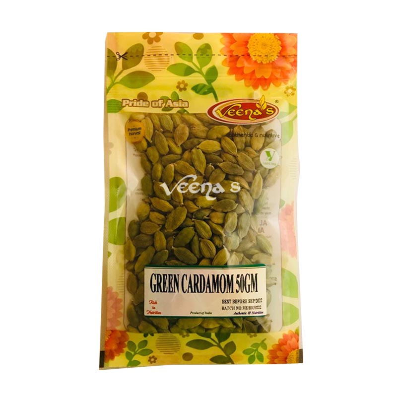 Buy Veena's Green Cardamom 50g at Veenas.com - Online Indian Grocery Store UK