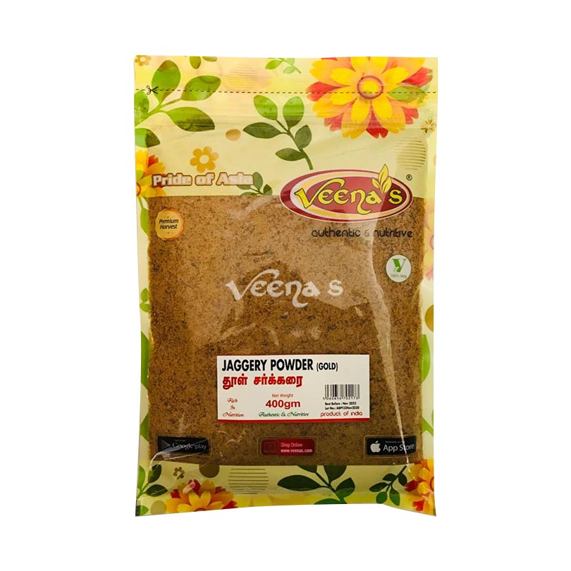 Buy Veena's Jaggery Powder (Gold) 400g at Veenas.com - Online Indian Grocery Store UK