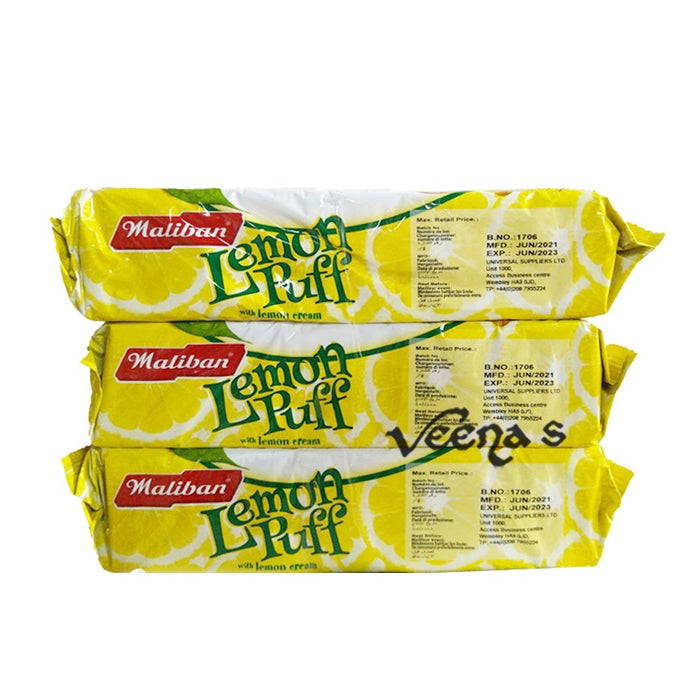 Maliban Lemon Puff Biscuits with Lemon Cream 200g (Pack of 3)