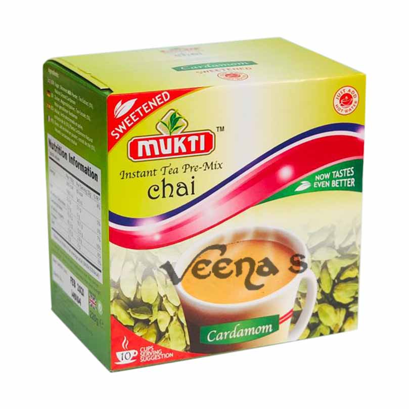 Buy Mukti Instant Tea Pre-Mix Chai (Cardamom) (Sweetened) at Veenas.com - Online Indian Grocery Store UK