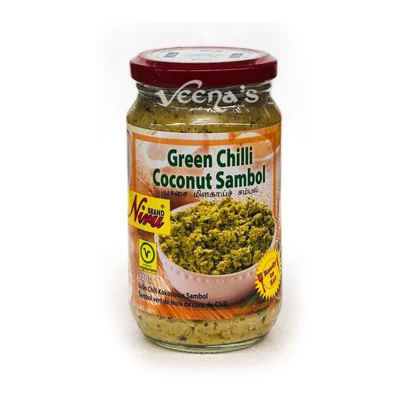 Buy Niru Green Chilli Coconut Sambol 300g at Veenas.com - Online Indian Grocery Store UK