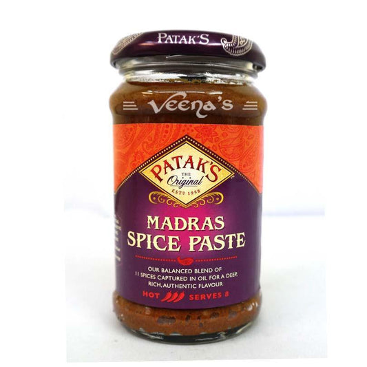 Pataks Madras Curry Paste Hot 283g - veenas.com