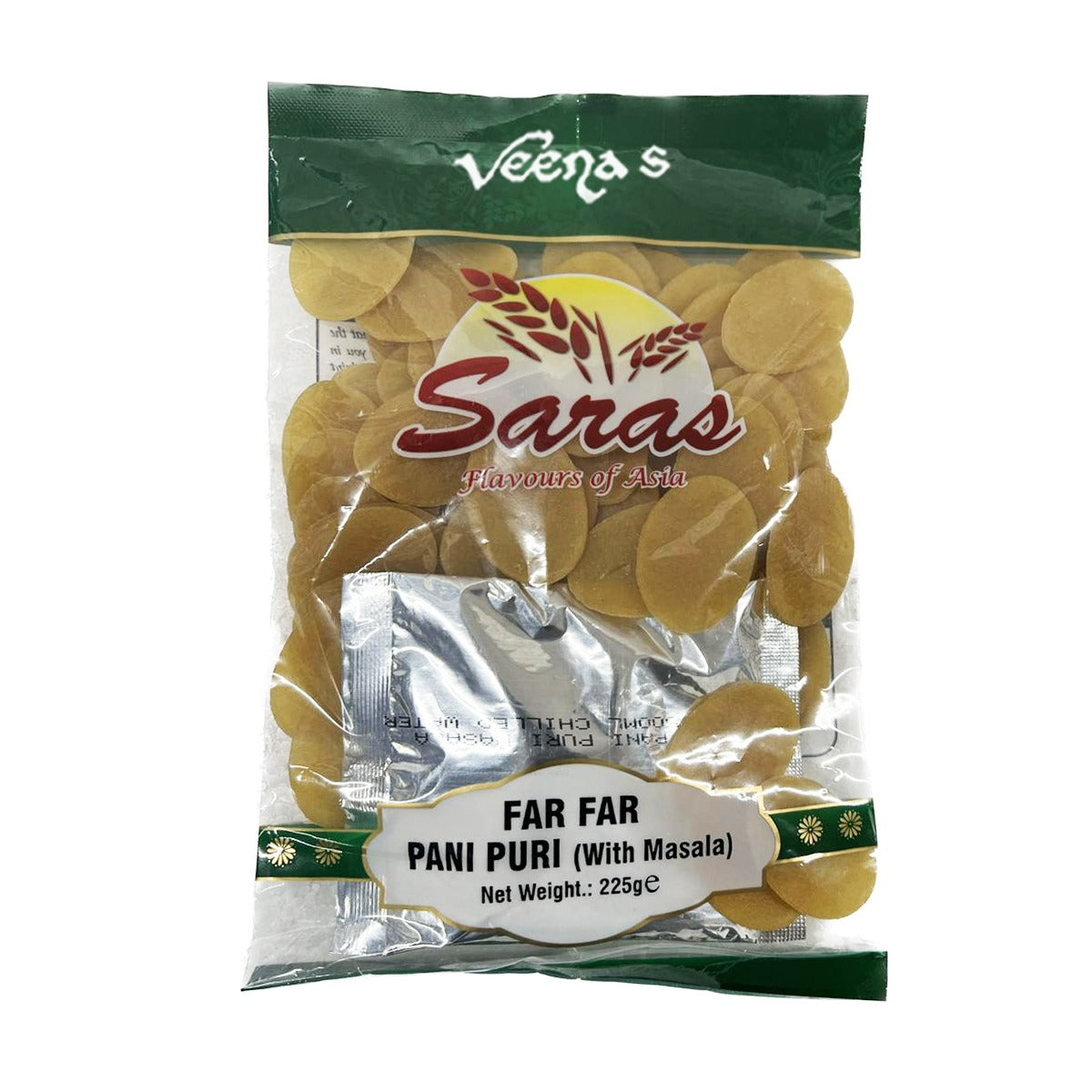 Buy Saras Far Far Pani Puri (with Masala) 225g at Veenas.com - Online Indian Grocery Store UK