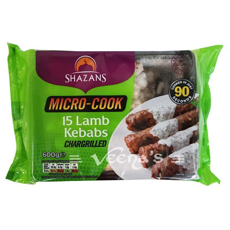 Buy Shazans 15 Micro Cook Lamb Kebab 600g at Veenas.com - Online Indian Grocery Store UK