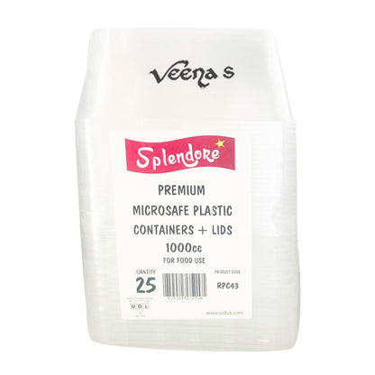 Buy Udl Splendore 25 Quantity 1000Cc Microwave Contaner [Rpc43] at Veenas.com - Online Indian Grocery Store UK